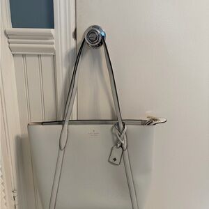 Kate Spade White Tote Bag with Black Trim